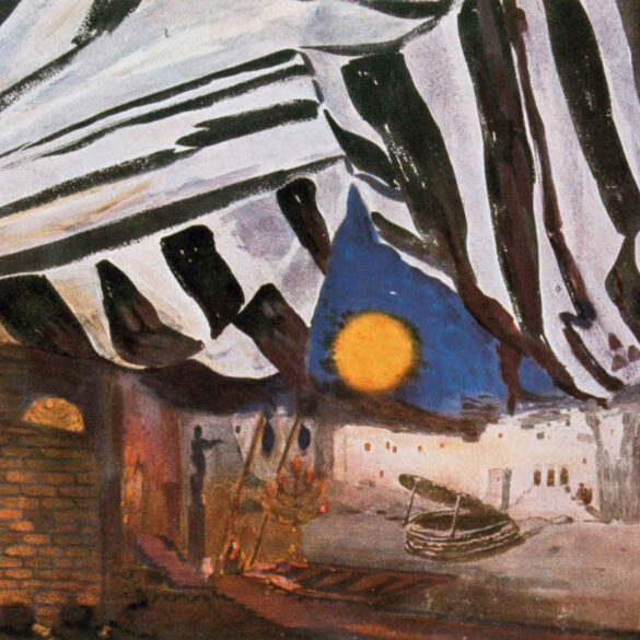 Utkast til scenografi for en ballett etter Oscar Wildes Salome (1913).