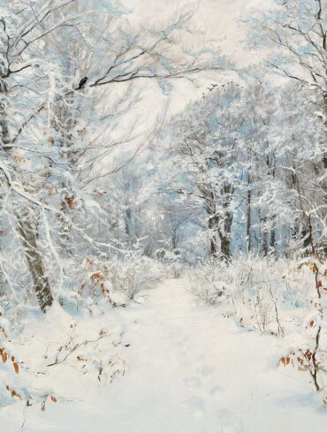 Vinterdag i Skoven med nyfalden Sne (1893).