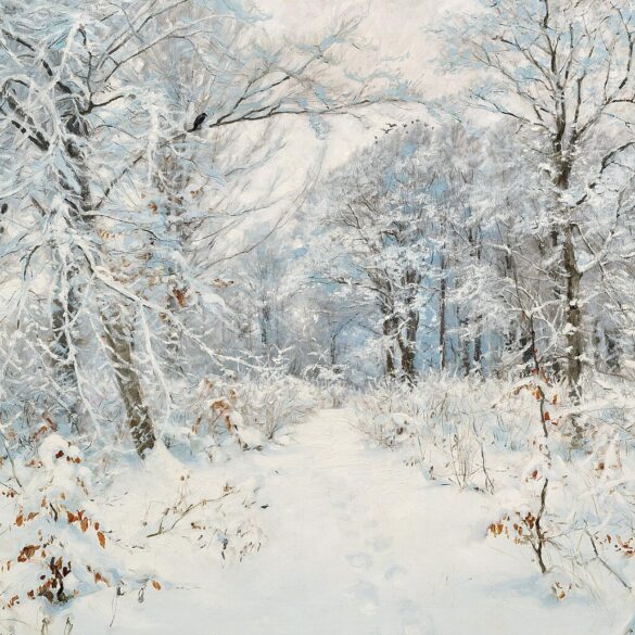 Vinterdag i Skoven med nyfalden Sne (1893).